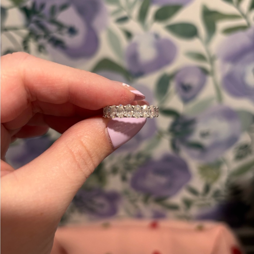 Genuine Moissanite Oval Infinity band size 8